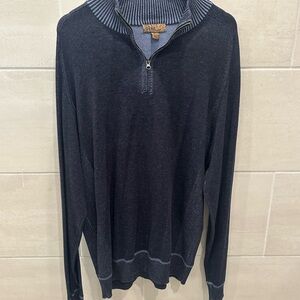 Men's Navy Blue Half-Zip Sweater